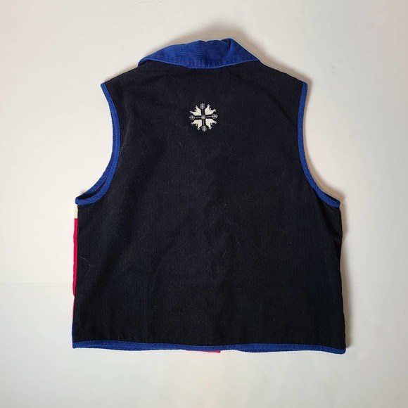 Corduroy Multi Color Christmas Holiday Retro Vest-Size Small - Picture 5 of 5